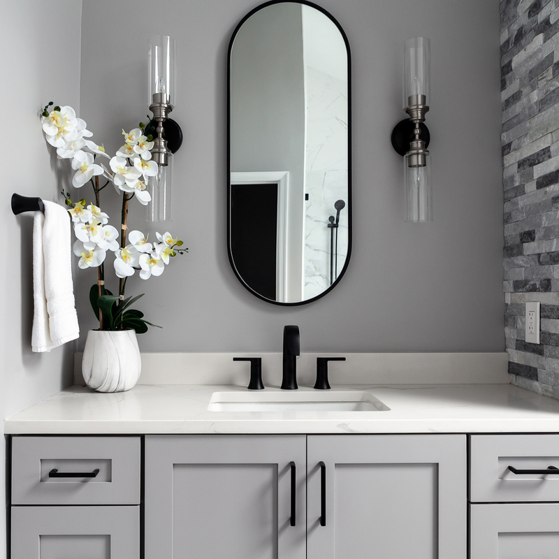Lüks Nötr Gri Shaker Stil Lake Banyo Vanity Üniteleri 2 Kapılı 6 Çekmeceli Combo