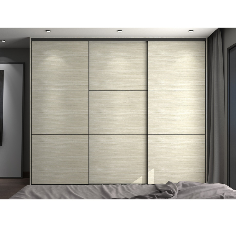 Modern Ev Yatak Odası Gardırop Dolap Ahşap Tahıl Ahşap Kaplama Dresser ile Sürgülü Kapı Dolabı