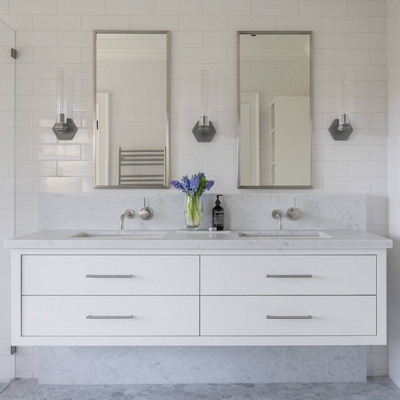 Mat Duvara Monte Banyo Vanity Kuvarslı Beyaz Düz Melamin Banyo Dolabı